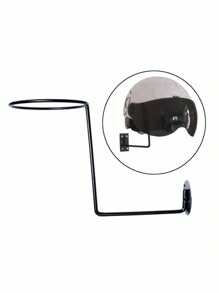 2 piezas de gancho de soporte para casco de motocicleta, perchero, soporte de visualizacion de pared de metal multifuncional montado para cascos, abrigos, sombreros, casco de bicicleta, accesorios de motocicleta - Negro - Ver 2