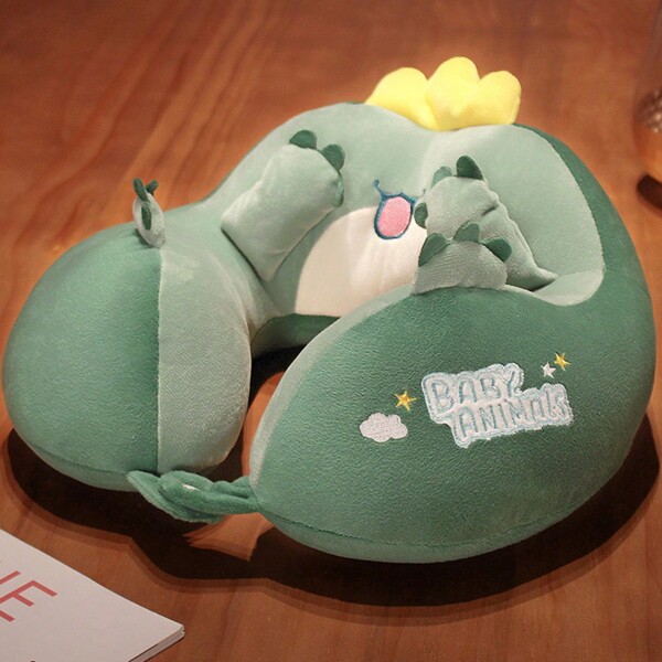 1 pièce Oreiller de voyage en peluche en forme de U avec bosse de chameau, idéal pour le bureau, les étudiants, le soutien lombaire, les voyages