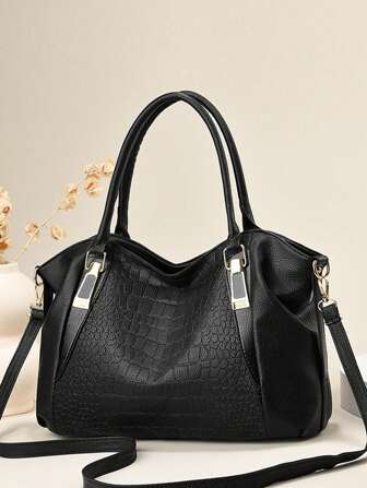 时尚鳄鱼纹女士大容量托特包，最佳母亲节礼物创意，母亲节礼物，妈妈礼物，妈妈必备品，外出妈妈包，吸睛女士工作包