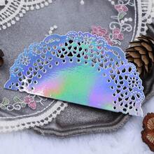 卡片製作用銅版紙剪切模具，DIY手工創意相簿藝術模板，蕾絲邊界設計刀模剪裁，適用於拍立得相片書 - 銀色 - 查看 8