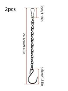 2 件黑色花盆链，用于悬挂篮子装饰、鸟笼铁链、招牌链、家居装饰、房间装饰、墙壁装饰 - 彩色 - 查看 6
