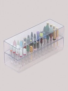 Hộp đựng mũi khoan móng tay 48 lỗ, hộp đựng chống bụi và chống sốc, dụng cụ làm móng tại nhà và salon. - Trong sáng - Xem 5