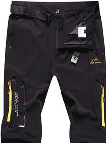 男款夏季薄款速乾可分離式徒步攀岩運動戶外長褲 - 黑色 - 查看 3