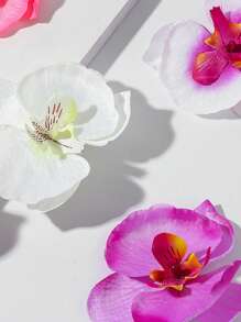 5 Peças Presilhas de Cabelo com Flores de Orquídea Borboleta Multicoloridas Simuladas para Mulheres, Adequadas para Praia, Férias, Festival, Festa de Dança e Uso Diário, Grampos de Orelha de Gato, Grampos de Cabelo de Verão, Acessórios Escolares