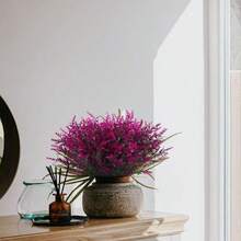 5 Count Nhân tạo Hoa oải hương Hoa giả Chống tia cực tím , Nhân tạo Nhựa Trong nhà Và Ngoài trời Treo Thực vật Sân vườn Hiên nhà Cửa sổ Khung trang trí Nhà  Lễ cưới Nhà nông Đồ trang trí - Màu tím - Xem 12