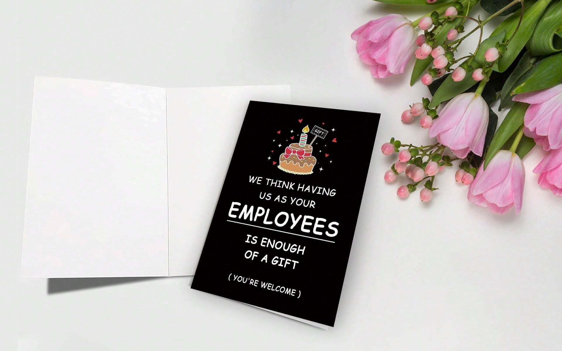 1pc, Funny Happy Birthday Card For Employer Leader, Birthday Card For ...