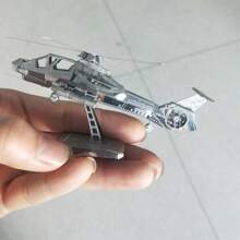 3D Modelo de Montagem de Metal, Quebra-cabeça de Fivela de Aço Inoxidável DIY, Modelo de Avião, Sem Cola, Presente de Aniversário, Ornamento Decorativo, Helicóptero KA-050, Helicóptero RAH-66, OVNI, Caça Nieuport 17, Caça Typhoon