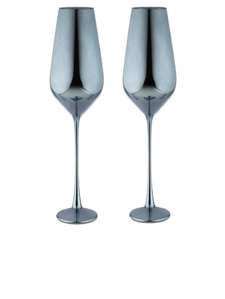 Juego 2 Copas De Vidrio Para Vino Cocteles De Colores 520 mlº - Gris Oscuro - Ver 1