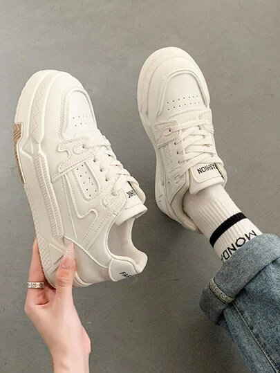 女士時尚增高、減肥、防滑、耐磨、輕便、舒適的白色運動和休閒鞋