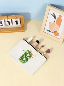 New Spring Mini Makeup Clutch Bag, Customizable With Your Own Design, Lightweight Canvas Zipper Pouch For Lipstick, Large Capacity Coin Purse, Pencil Case, Suitable For Shopping, Dating, Vacation, Travel, Holidays, Parties Large Capacity, Versatile, Multifunction, Ideal Gifts For Him, Ideal Gifts For Friends, For Birthdays, For Holiday/ Vacation, For Outdoors/Outings/Travel/Hiking/Stadium/Sports/Climbing, For Business/Commute/Work/Office