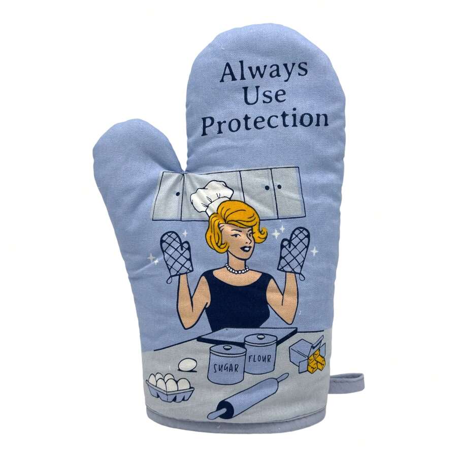 Always Use Protection Cookout Apron Funny Sarcastic Sensitive Innuendo Kitchen Smock - Use Protection - View 1