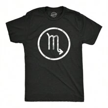 Mens Zodiac Symbol T Shirts Cool Astrology Gift Horoscope Birthday All Star Signs Mens Funny T Shirts Cool Vintage Fashion T-Shirt Gift Classic Menswear - Heather Black - Scorpio - View 1