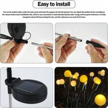 1 Peça/2 Peças de Luz de Jardim Solar, Luz de Vagalume Solar, Luz Cintilante Solar, Luz de Vagalume, Luz Solar para Exterior, Iluminação de Decoração de Caminho de Jardim e Quintal, Luz de Paisagem Solar, Luz Decorativa de Atmosfera de Paisagem de Pátio