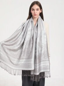Eșarfă elegantă cu imprimeu Paisley Paisley, șal cu flori de trandafiri eșarfă lungă cu gradient, șal cu protecție solară de primăvară vară, eșarfă în stil de vacanță
