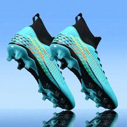2024 Men AG Long Spike Lightweight Slip-Resistant Soccer Shoes, Professional Sports Sneakers For Men, Women, Students And Teams, Suitable For Sports, High Top Soccer Training Shoes For World Cup, Suitable For Natural Grass, Outdoor Ground Training And Competition Shoes For Sports Training And Competition.