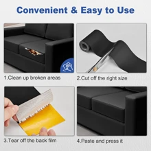 Leather Repair Patch Kit, Self Adhesive Leather Repair Tape With Wear-Resisting, Waterproof, PU Leather Repair Tape For Furniture, Couches, Car Seats, Chair(Red) - Red - View 4