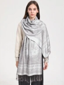 Eșarfă elegantă cu imprimeu Paisley Paisley, șal cu flori de trandafiri eșarfă lungă cu gradient, șal cu protecție solară de primăvară vară, eșarfă în stil de vacanță