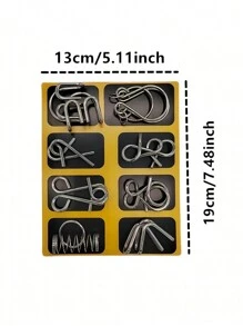 24 szt./8 szt. Metalowa łamigłówka dla dzieci, metalowa edukacyjna zabawka łamigłówka odblokowuje interaktywne gry rodzic-dziecko, ćwiczy zdolność myślenia dzieci, poprawia ich zdolności manualne i przygotowuje idealny edukacyjny prezent urodzinowy dla dzieci, gry, puzzle, gra, gry, gra, puzzle, kolor> gra mózgowa, magnetyczna gra w szachy, wypełniacze skarpet dla dzieci