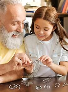 24 szt./8 szt. Metalowa łamigłówka dla dzieci, metalowa edukacyjna zabawka łamigłówka odblokowuje interaktywne gry rodzic-dziecko, ćwiczy zdolność myślenia dzieci, poprawia ich zdolności manualne i przygotowuje idealny edukacyjny prezent urodzinowy dla dzieci, gry, puzzle, gra, gry, gra, puzzle, kolor> gra mózgowa, magnetyczna gra w szachy, wypełniacze skarpet dla dzieci