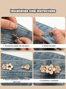2 Stücke Gürtelschnalle, ohne Nägel, ohne Nähte, abnehmbares Jeansrock Taillenband Werkzeug, keine Spuren, feste Schnalle, unsichtbarer verstellbarer Taillenband Schnallenstift