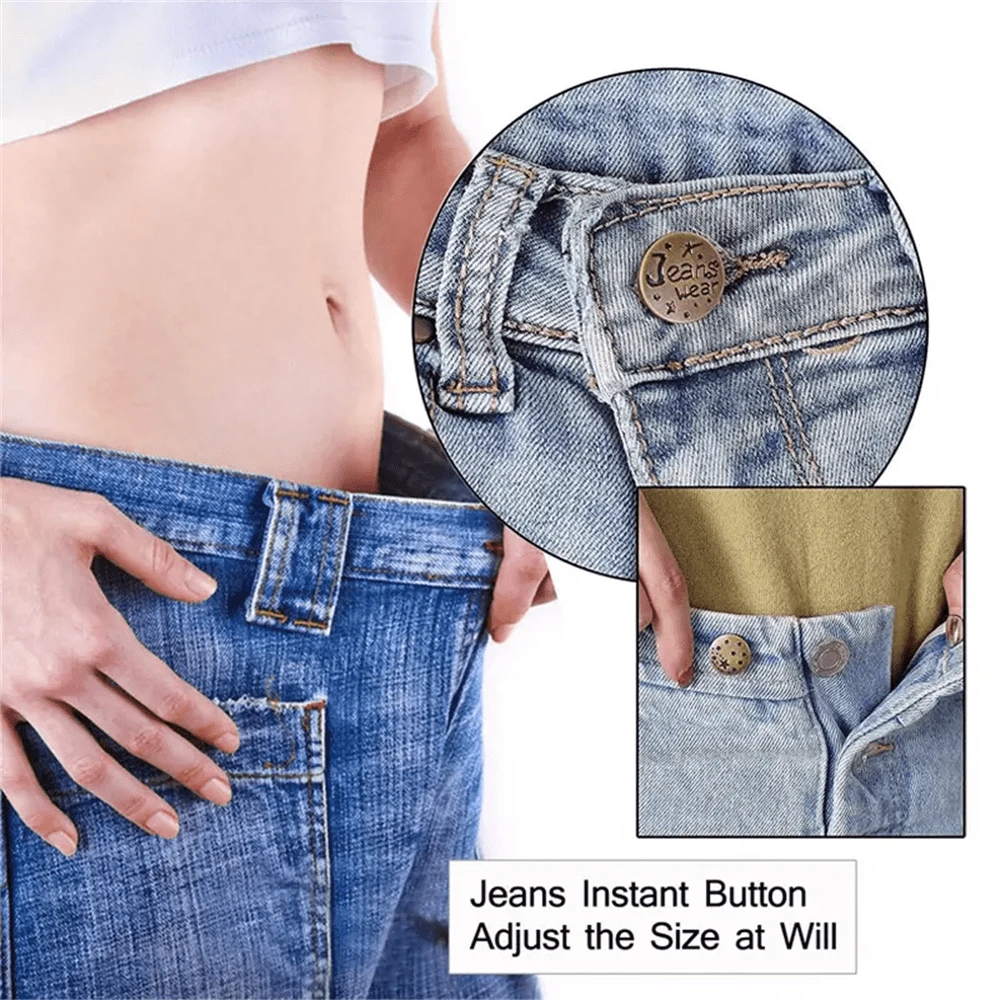 50 Boutons De Jeans Métalliques - Remplacement Sans Couture - Avec Tournevis - 10 Styles Différents - Pour Pantalons, Sacs Ou Ceintures