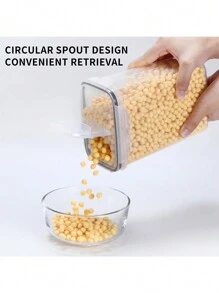 2pcs/4pcs Multipurpose Airtight Cereal & Dry Food Storage Containers, Easy To Store, Ideal For Kitchen Organization & School Supplies