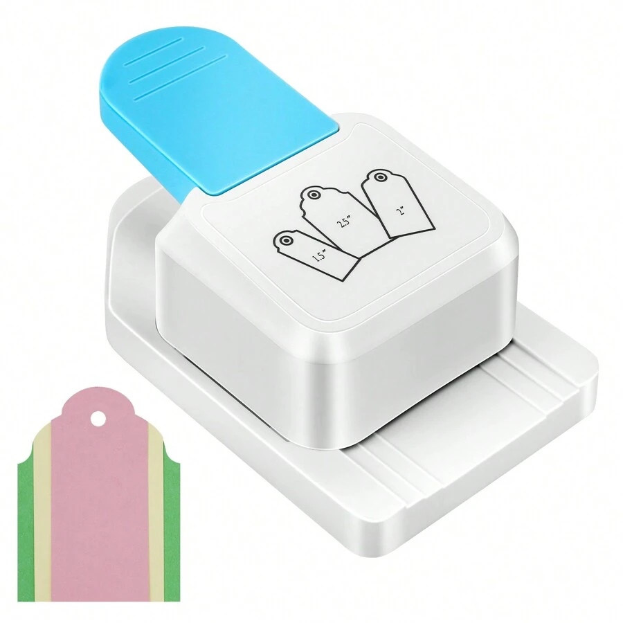 Perforadora de etiquetas de artesanía 3 en 1, perforadora de etiquetas de papel para manualidades, perforadora de agujeros pequeños de 1,5 pulgadas, 2 pulgadas y 2,5 pulgadas para manualidades en papel, álbumes de recortes, tarjetas y manualidades DIY - Blanco - Ver 1
