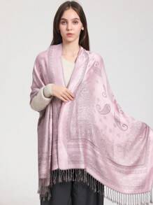 Eșarfă elegantă cu imprimeu Paisley Paisley, șal cu flori de trandafiri eșarfă lungă cu gradient, șal cu protecție solară de primăvară vară, eșarfă în stil de vacanță