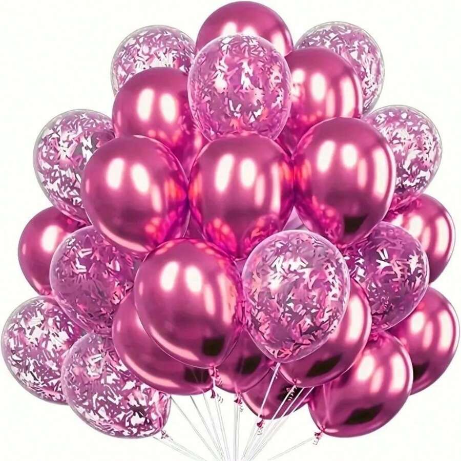 10pcs/20pcs/30pcs Metal Colored Latex Balloons For Wedding, Birthday, And Valentine's Day Decor,Christmas