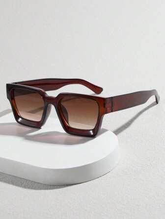 1 st. fyrkantiga herrglasögon för strandsemester, lämpliga för dagligt bruk, strandaccessoarer, solglasögon, gatustil och passar för tröja, tröja, huvtröja, läderbyxor och cargobyxor för sommarstrandsemester, utomhus, resor