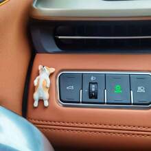 Miniature Corgi Resin Car Decoration, 1pc, Birthday Gift Micro Landscape Ornament, Unique Artwork, Tesla Screen Cute Decoration, Super Cute Birthday Gifts Graduation - Multicolor - View 5