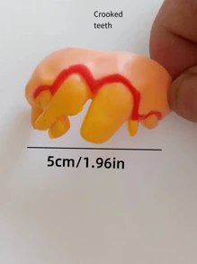 Dientes Falsos de Broma de Halloween, Colmillos de Vampiro con Dientes de Conejo, Dientes Frontales de Zombi, Polímero Blando para Bromas Divertidas y Travesuras - Multicolor - Ver 10