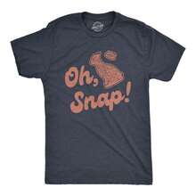 Mens Oh Snap T Shirt Funny Chocolate Easter Bunny Basket Egg Hunt Gift For Him Mens Funny T Shirts Cool Vintage Fashion T-Shirt Gift Classic Menswear