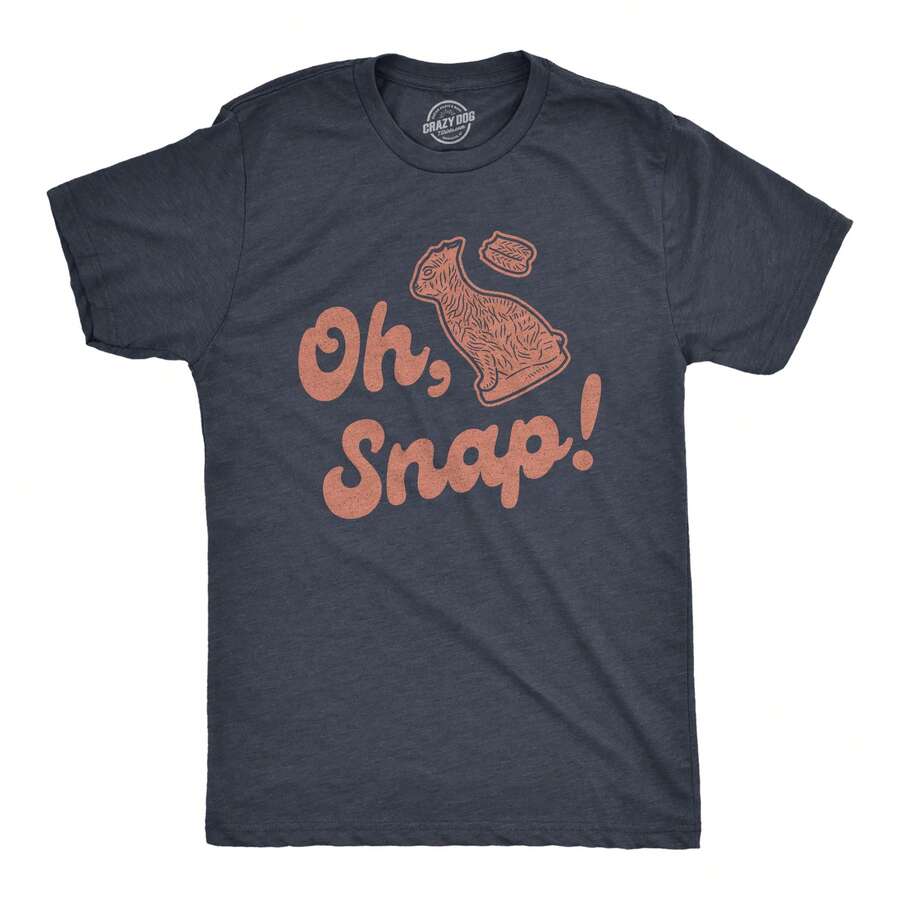 Mens Oh Snap T Shirt Funny Chocolate Easter Bunny Basket Egg Hunt Gift For Him Mens Funny T Shirts Cool Vintage Fashion T-Shirt Gift Classic Menswear