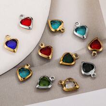 20入組不鏽鋼心形單孔吊墜，DIY項鍊、耳環飾品配件，禮品 - 愛心吊墜 - 查看 4