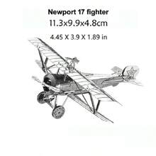 3D Modelo de Montagem de Metal, Quebra-cabeça de Fivela de Aço Inoxidável DIY, Modelo de Avião, Sem Cola, Presente de Aniversário, Ornamento Decorativo, Helicóptero KA-050, Helicóptero RAH-66, OVNI, Caça Nieuport 17, Caça Typhoon