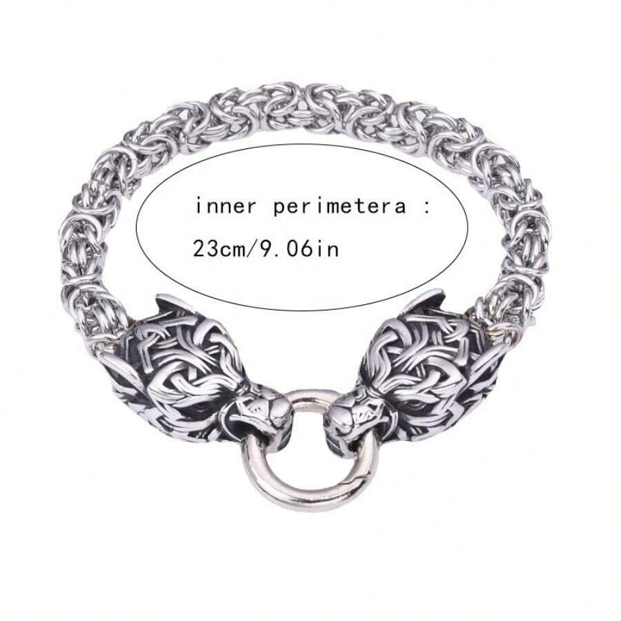 Dawapara Braccialetto Agnetico Da Uoo In Lega Con Lupo Vichingo - Foto 6