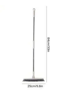 1 pieza escobilla de piso con mango largo, cerdas duras para limpiar huecos y esquinas de azulejos, adecuada para baño y tocador, una herramienta de limpieza esencial, un gran regalo para el Día de la Madre o para la esposa
