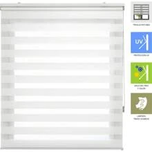 Ecommerc3 Roller Blinds Day And Night Size 180x180 Width X Height - Double Fabric Day And Night Size Fabric 177x175 - Easy Wall Or Ceiling Mount - Silver - View 5