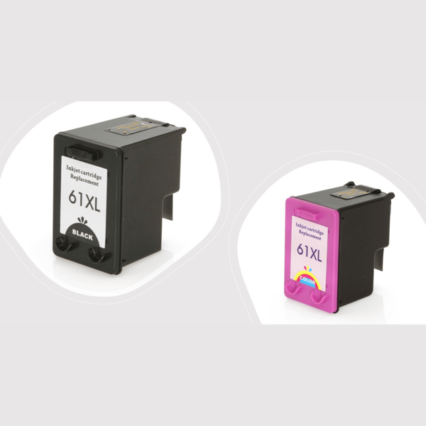 Kit Cartucho De Tinta 61xl Preto&color Compatível Para 1000, 2000, 3000
