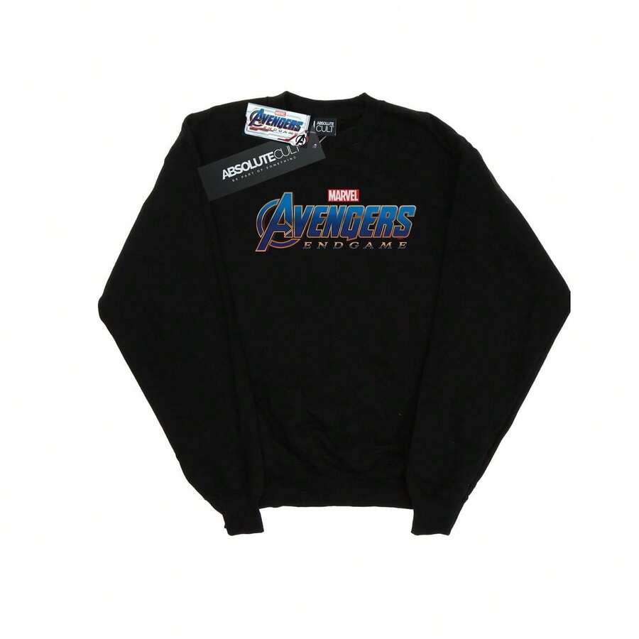 Marvel Boys Avengers Endgame Logo Sweatshirt (Black) SHEIN UK