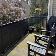 1入組陽台隱私屏幕套公寓欄杆屏幕網風屏UV防護適用於後院甲板、露台、陽台、游泳池、門廊、圍欄、欄杆、園藝 - 黑色 - 查看 7