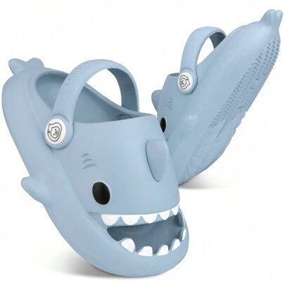 Kids Shark Slides, Shark Slippers For Kids Boys Girls, Cloud Pillow Slides With Thick Sole, Soft, Non-Slip