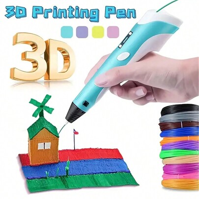 3D Drawing Pen DIY Printing Pen 3D Doodling Toy Art Tool Birthday/Christmas Gift 9m/25m/50m/100m PLA Filament Refills (Consumable)