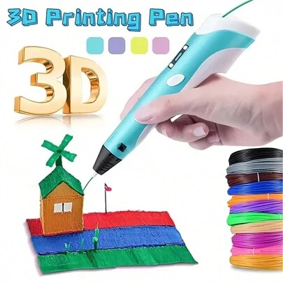 3D Drawing Pen DIY Printing Pen 3D Doodling Toy Art Tool Birthday/Christmas Gift 9m/25m/50m/100m PLA Filament Refills (Consumable)