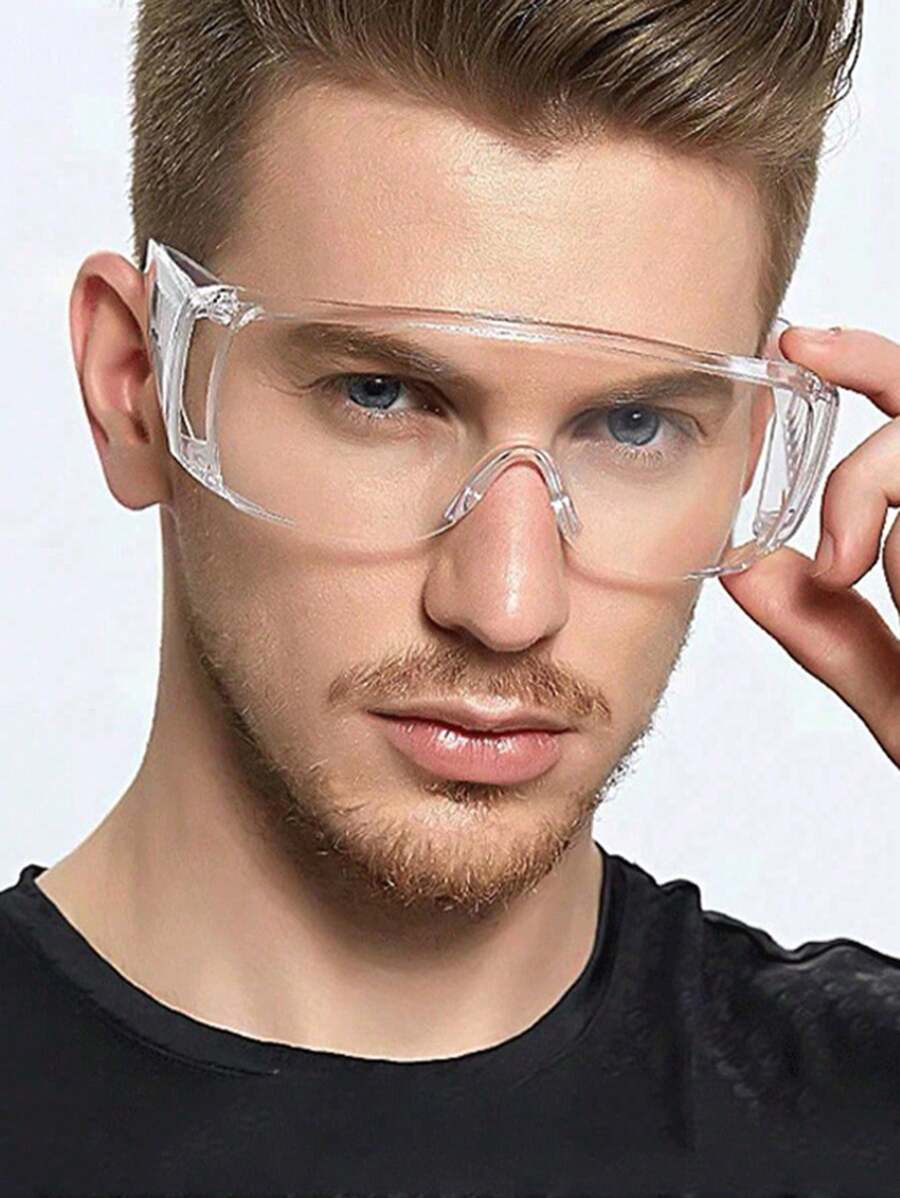 1 件装防护眼镜防冲击防溅防尘眼镜男女款户外和实验室使用眼镜配件