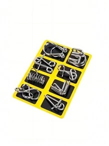 24 szt./8 szt. Metalowa łamigłówka dla dzieci, metalowa edukacyjna zabawka łamigłówka odblokowuje interaktywne gry rodzic-dziecko, ćwiczy zdolność myślenia dzieci, poprawia ich zdolności manualne i przygotowuje idealny edukacyjny prezent urodzinowy dla dzieci, gry, puzzle, gra, gry, gra, puzzle, kolor> gra mózgowa, magnetyczna gra w szachy, wypełniacze skarpet dla dzieci