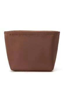 適用於NanoNoe Mini桶包插入包，Mini桶包內袋收納袋，超輕型純色尼龍面料拉鍊封閉簡單輕量內裡袋 - 咖啡棕 - 查看 2