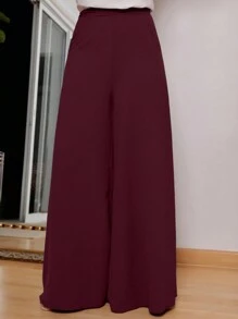 Women Pants - Burgundy - View 2