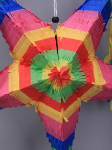 1 Stück große authentische handgemachte faltbare Stern-Piñata für Geburtstagspartys, inklusive 1 Stange und 1 Maske, Weihnachten
